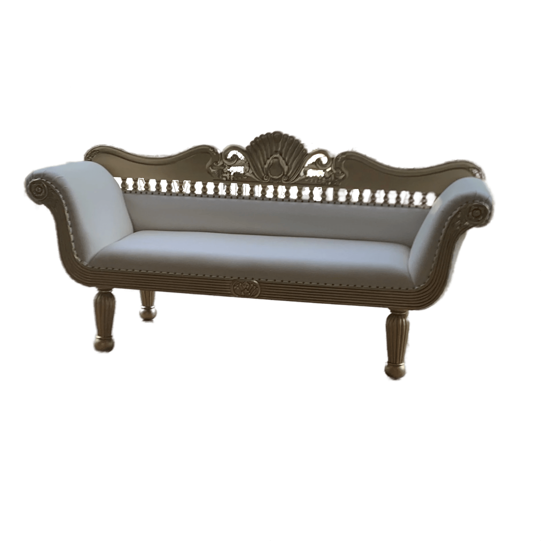 Low Back Loveseat with White Leather