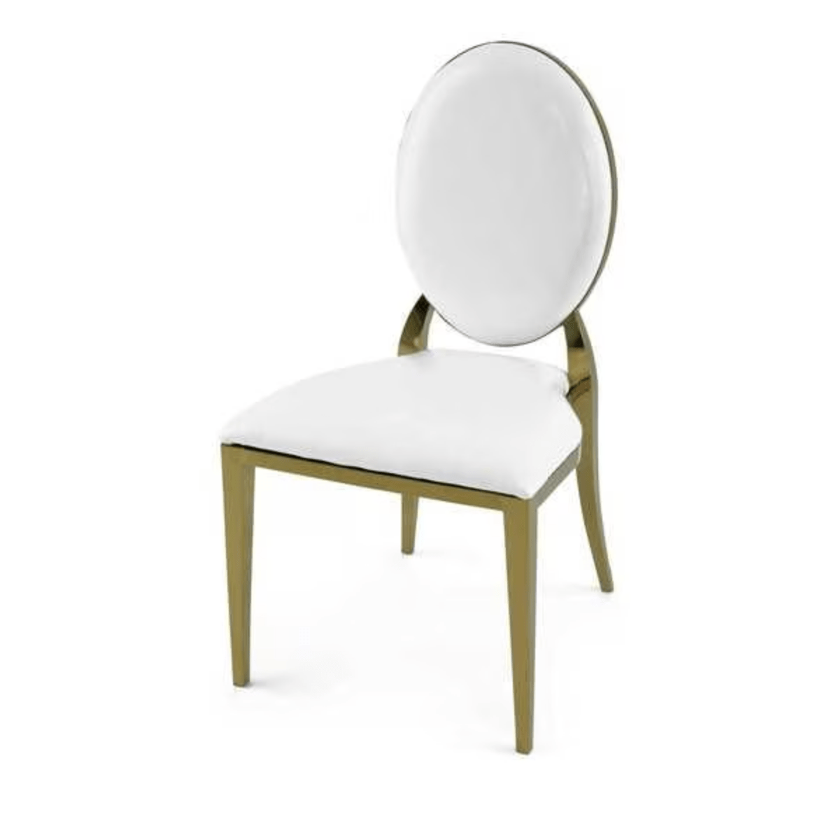 Elegant Gold and White Dining Chair, Garbo Chair