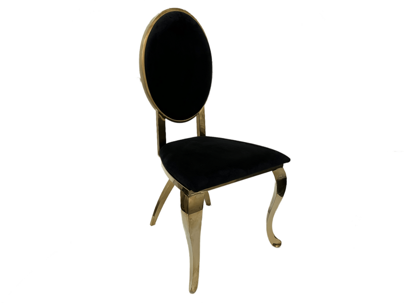 Cross Leg Gold Chair with Black Velvet Cushion