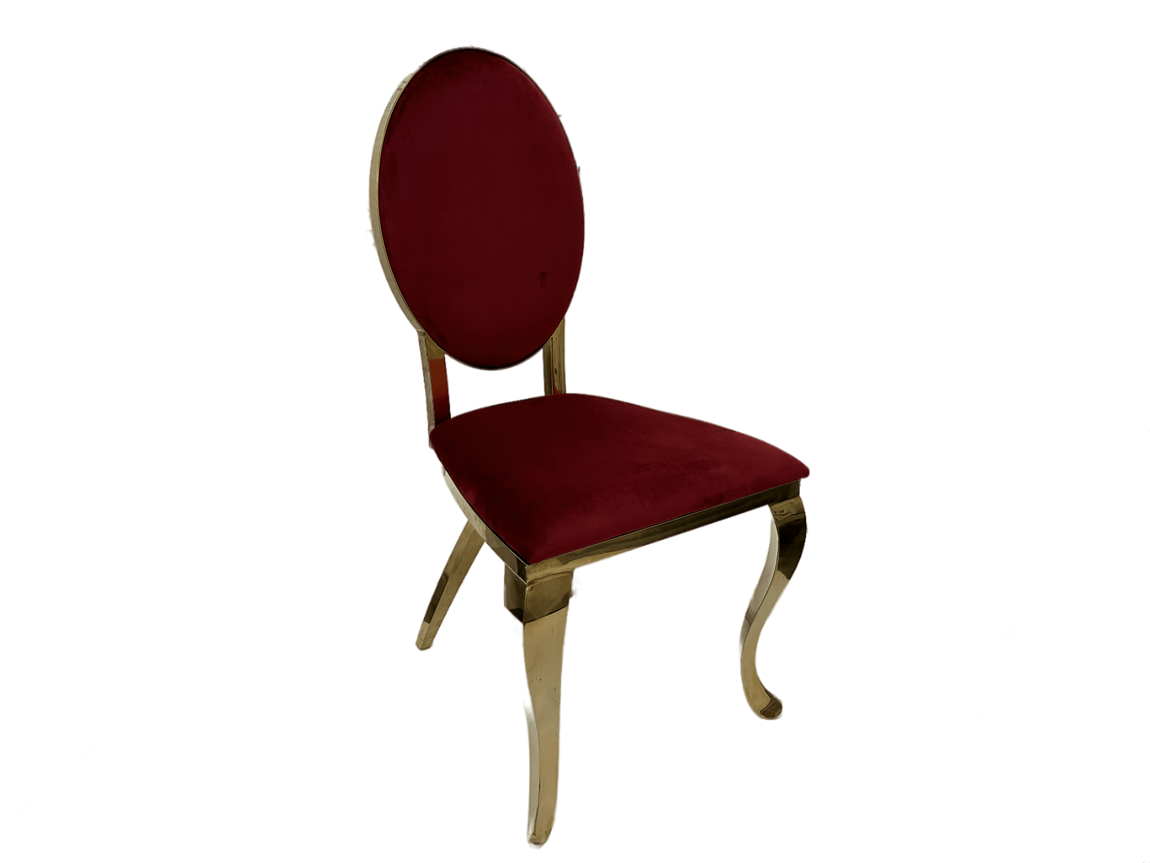 Cross Leg Gold Chair with Ruby Red Velvet Cushion