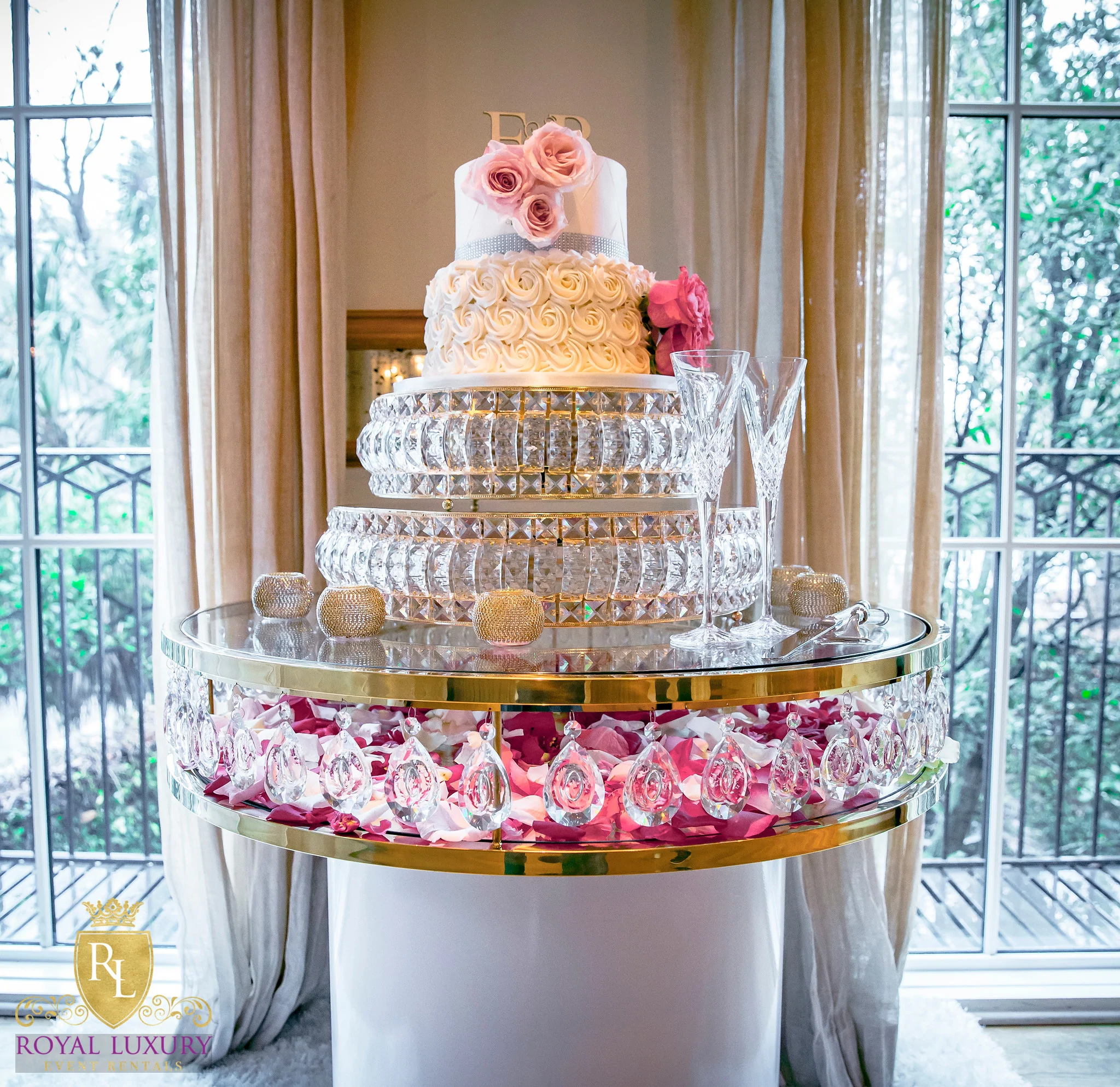 Cake Table, royal luxury events, event rentals,
