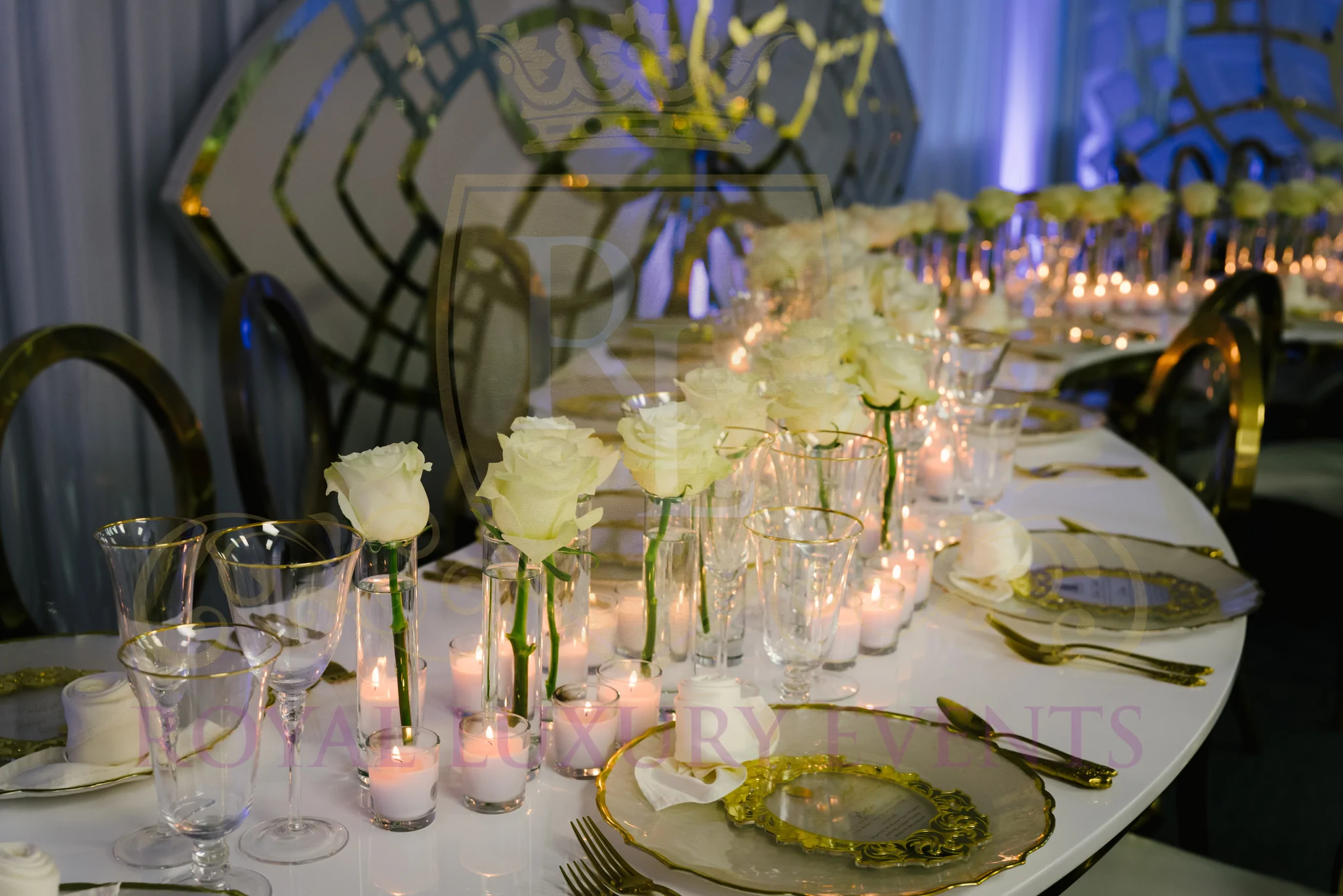 royal luxury events, event rentals, Dining Table