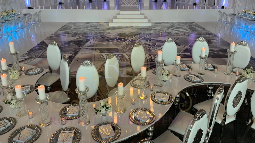 royal luxury events, event rentals, Dining Table