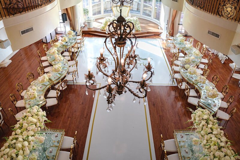 white gold ivory wedding in houston texas - florist - wedding reception decor