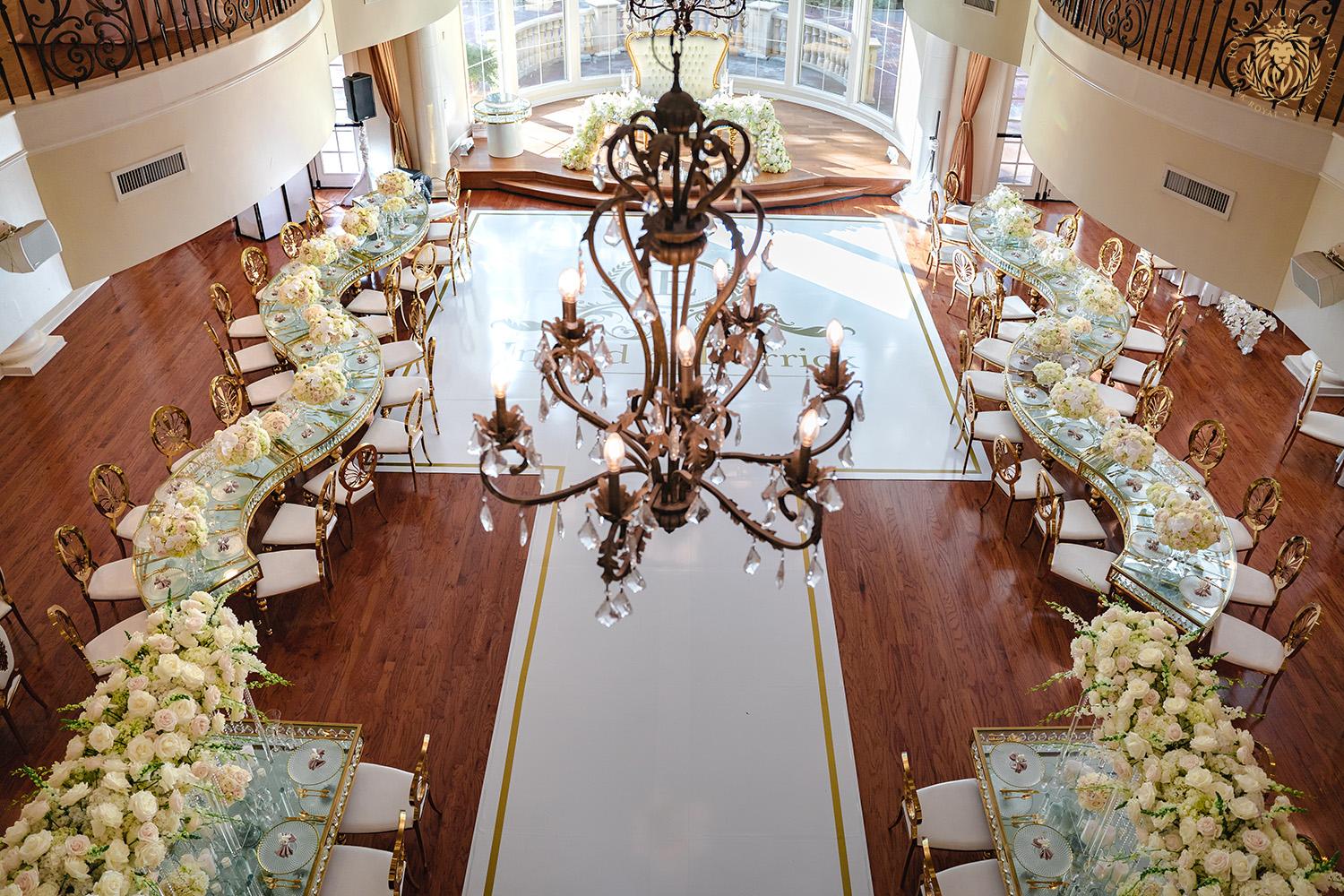white gold ivory wedding in houston texas - florist - wedding reception decor