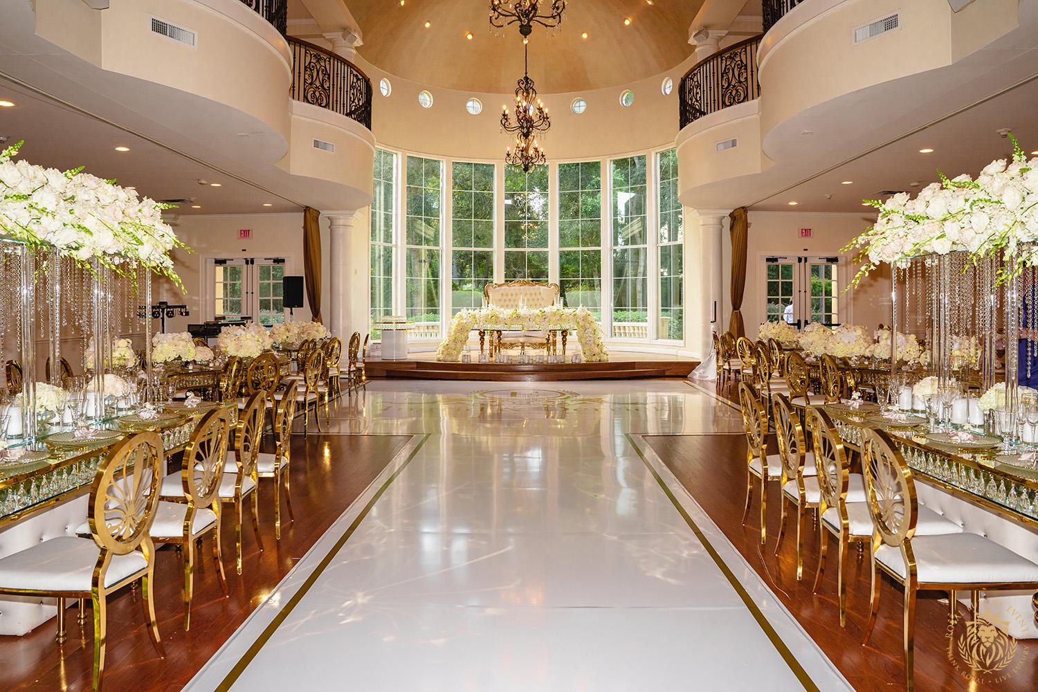 white gold ivory wedding in houston texas - florist - wedding reception decor