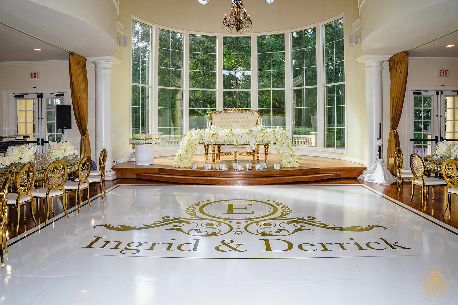 white gold ivory wedding in houston texas - florist - wedding reception decor