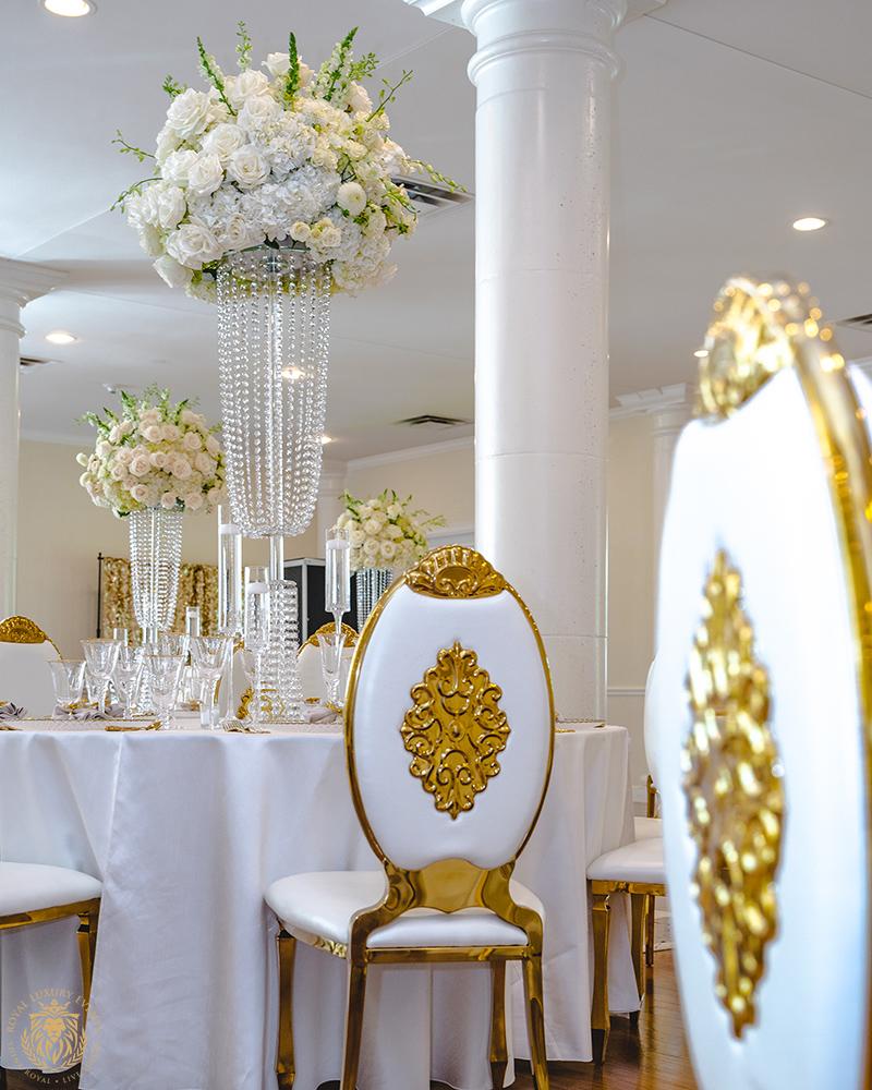 white gold ivory wedding in houston texas - florist - wedding reception decor
