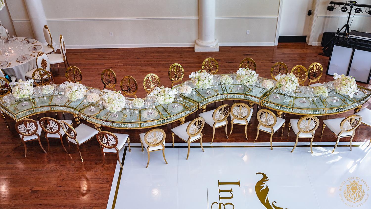 white gold ivory wedding in houston texas - florist - wedding reception decor