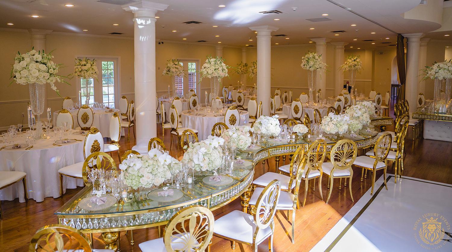 white gold ivory wedding in houston texas - florist - wedding reception decor