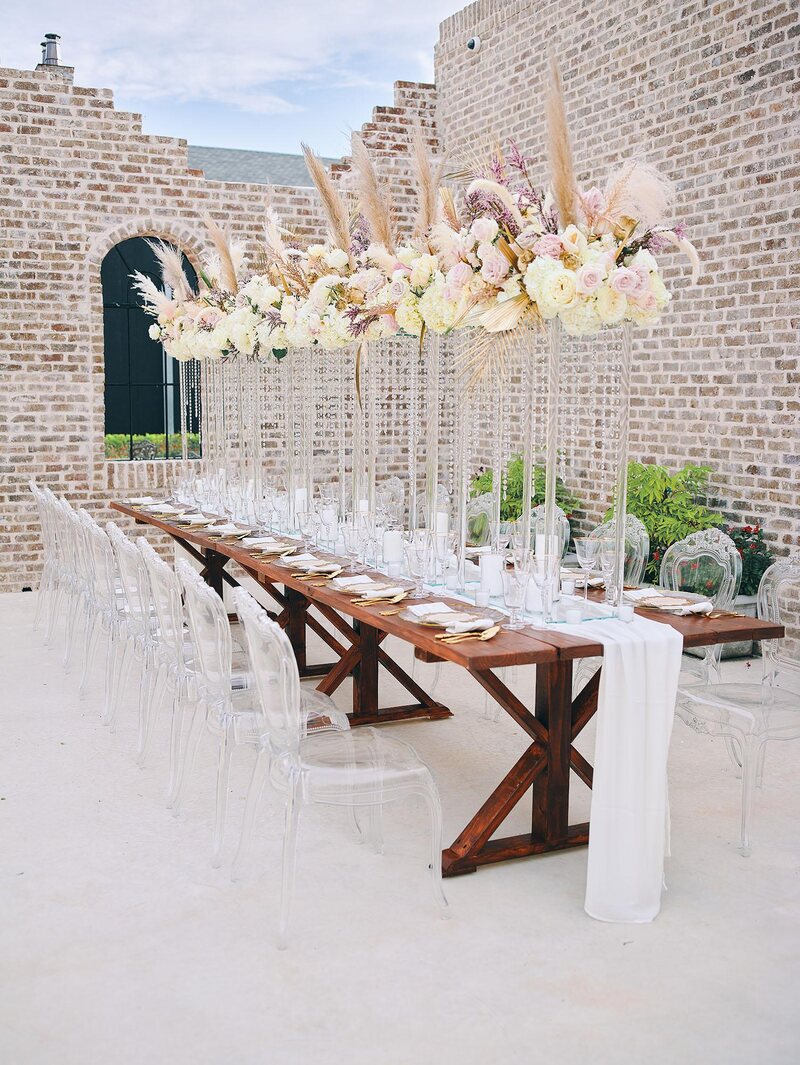 Outdoor boho wedding reception decor - luxury