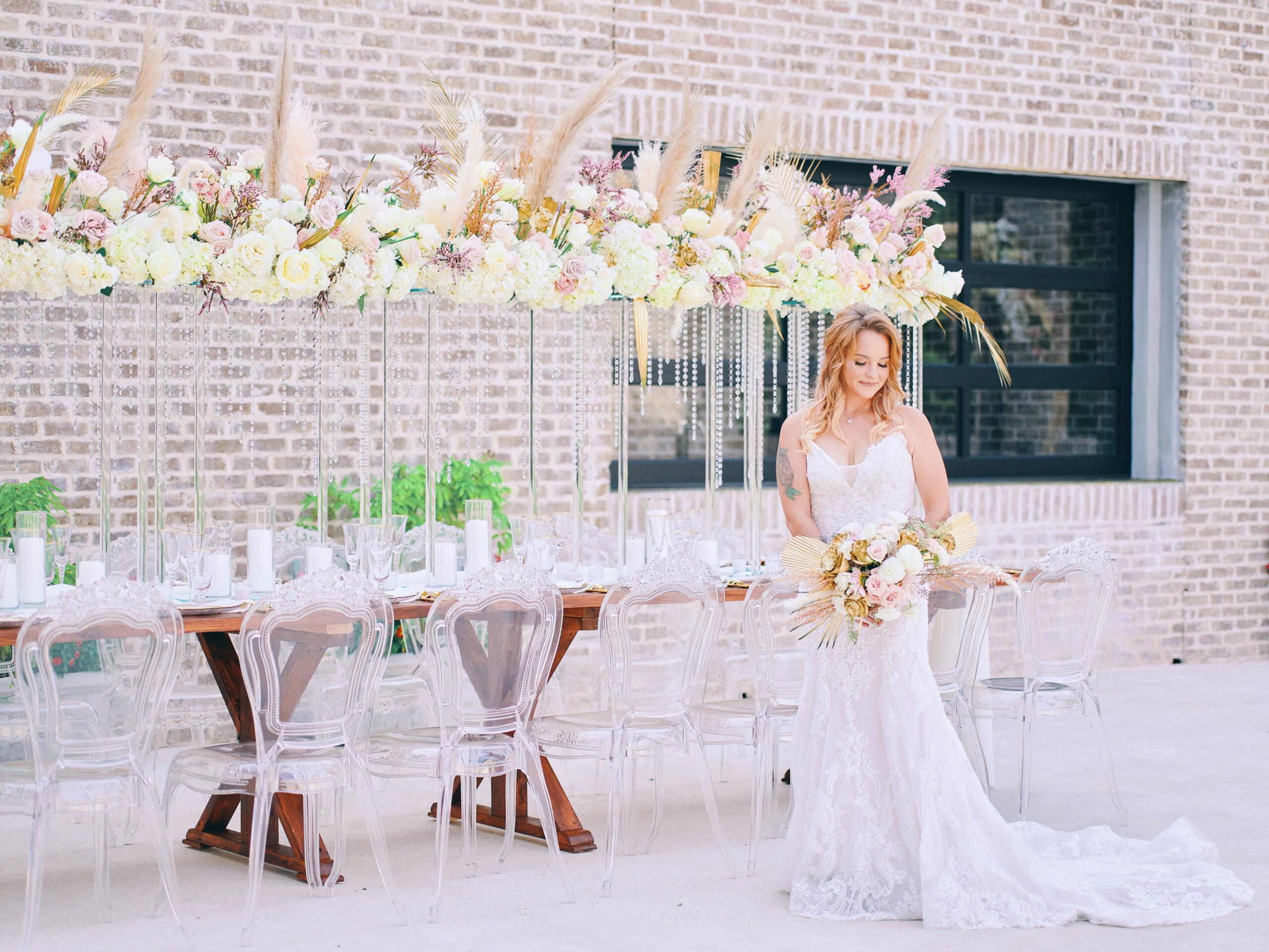 Outdoor boho wedding reception decor - luxury
