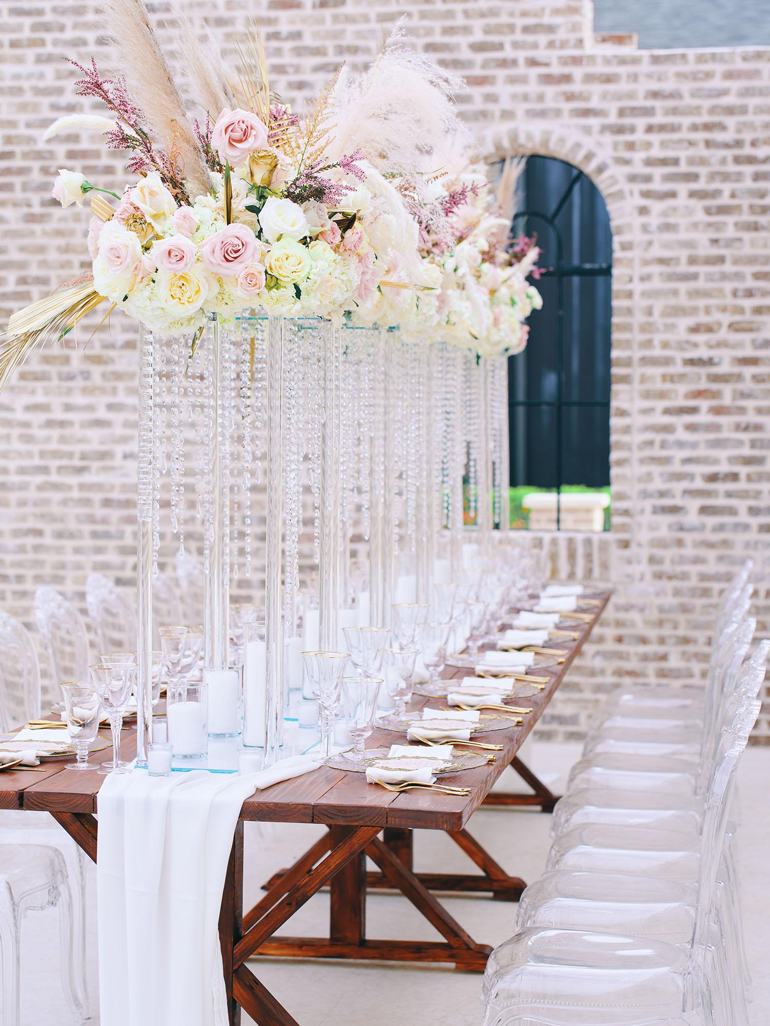 Outdoor boho wedding reception decor - luxury