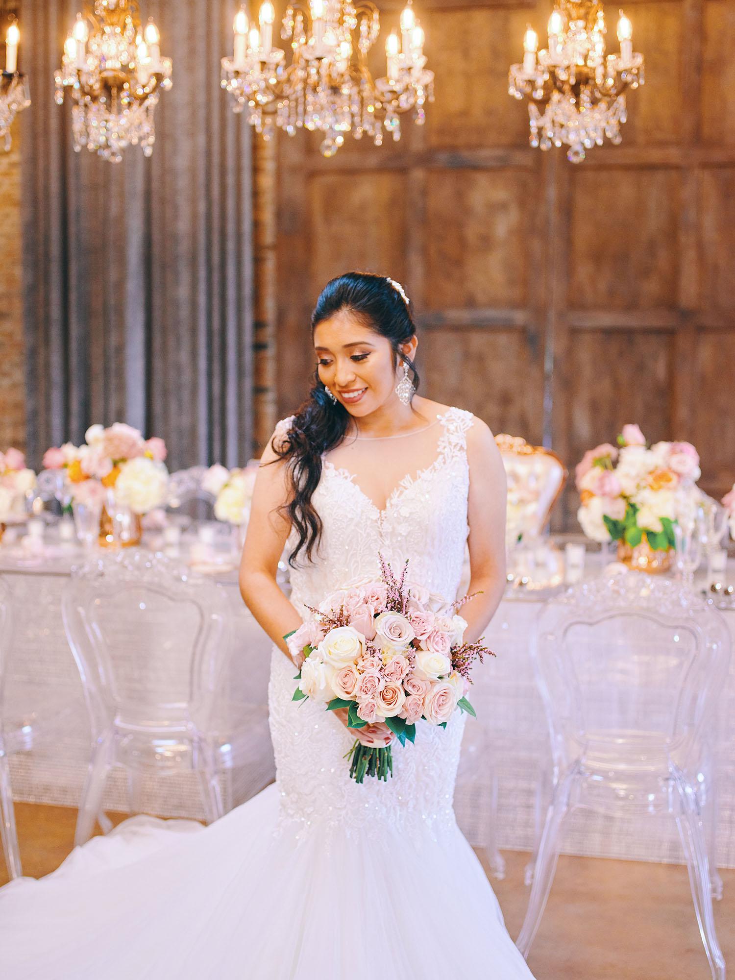 Indoor Wedding Ghost Tables