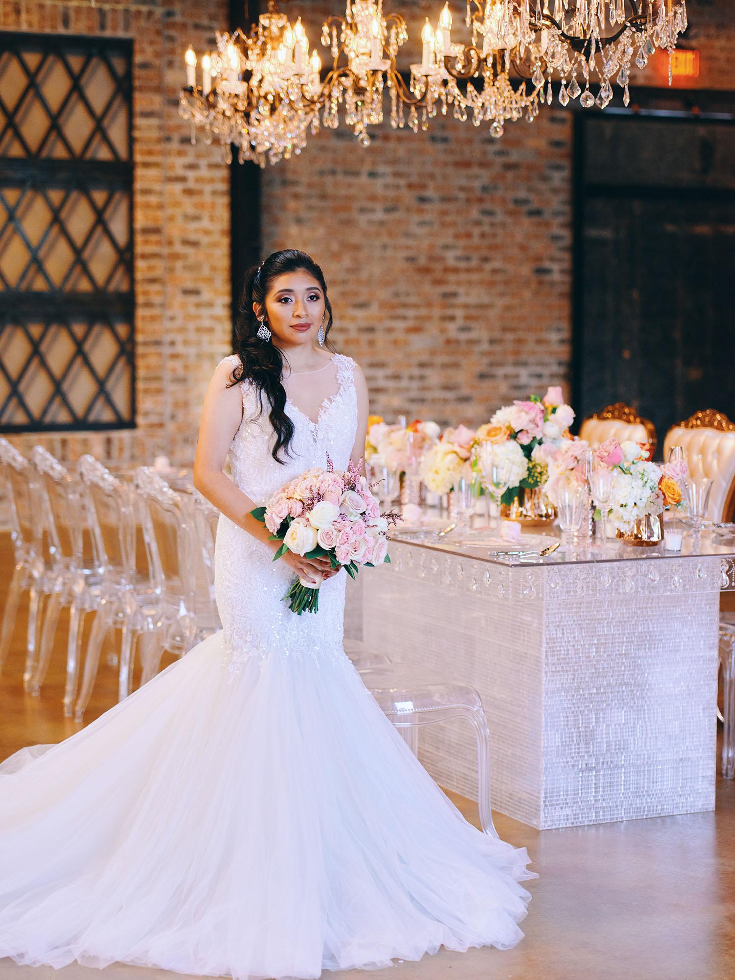 Indoor Wedding Ghost Tables