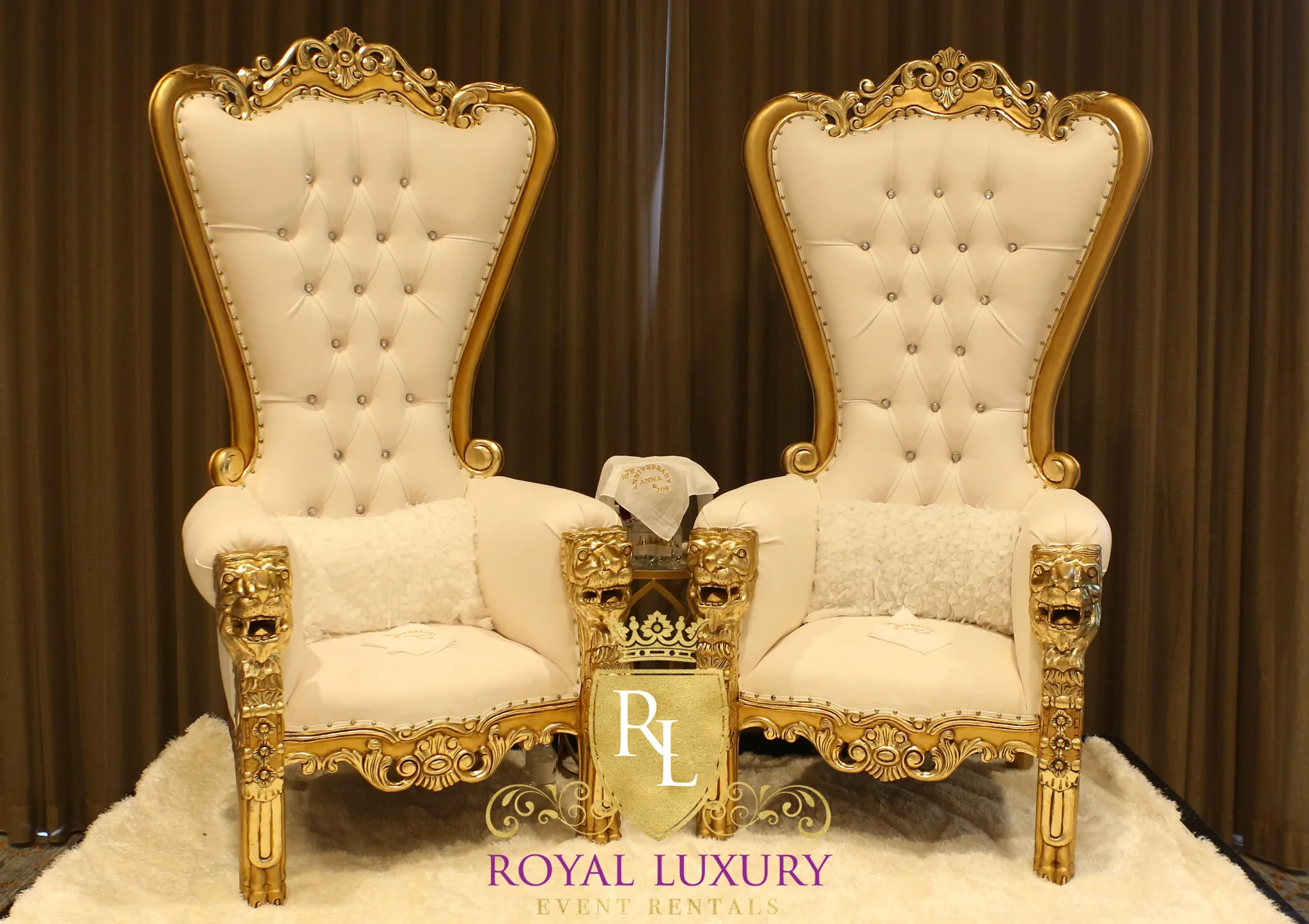 Lion Gold Throne Chair