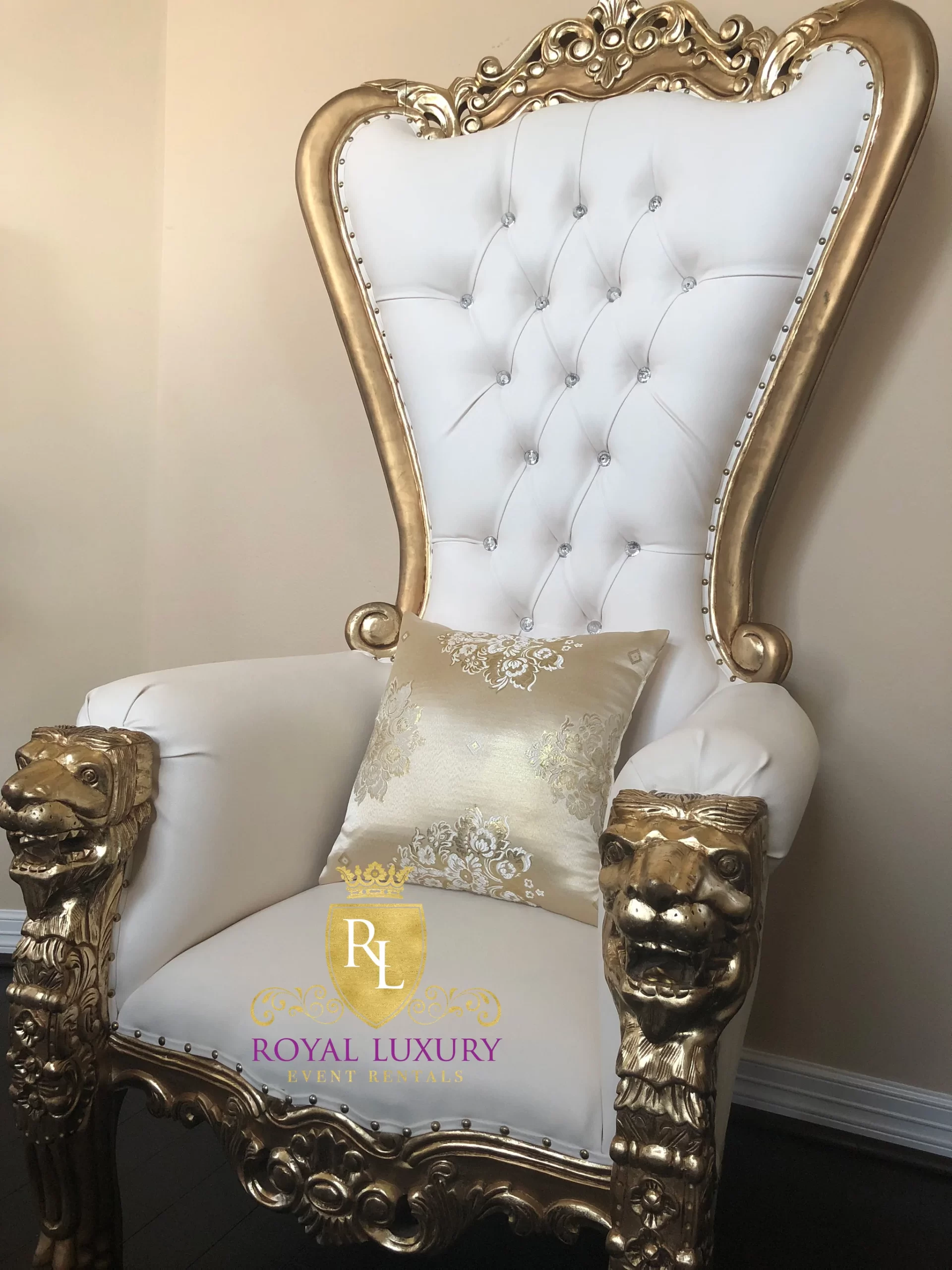 Lion Gold Throne Chair