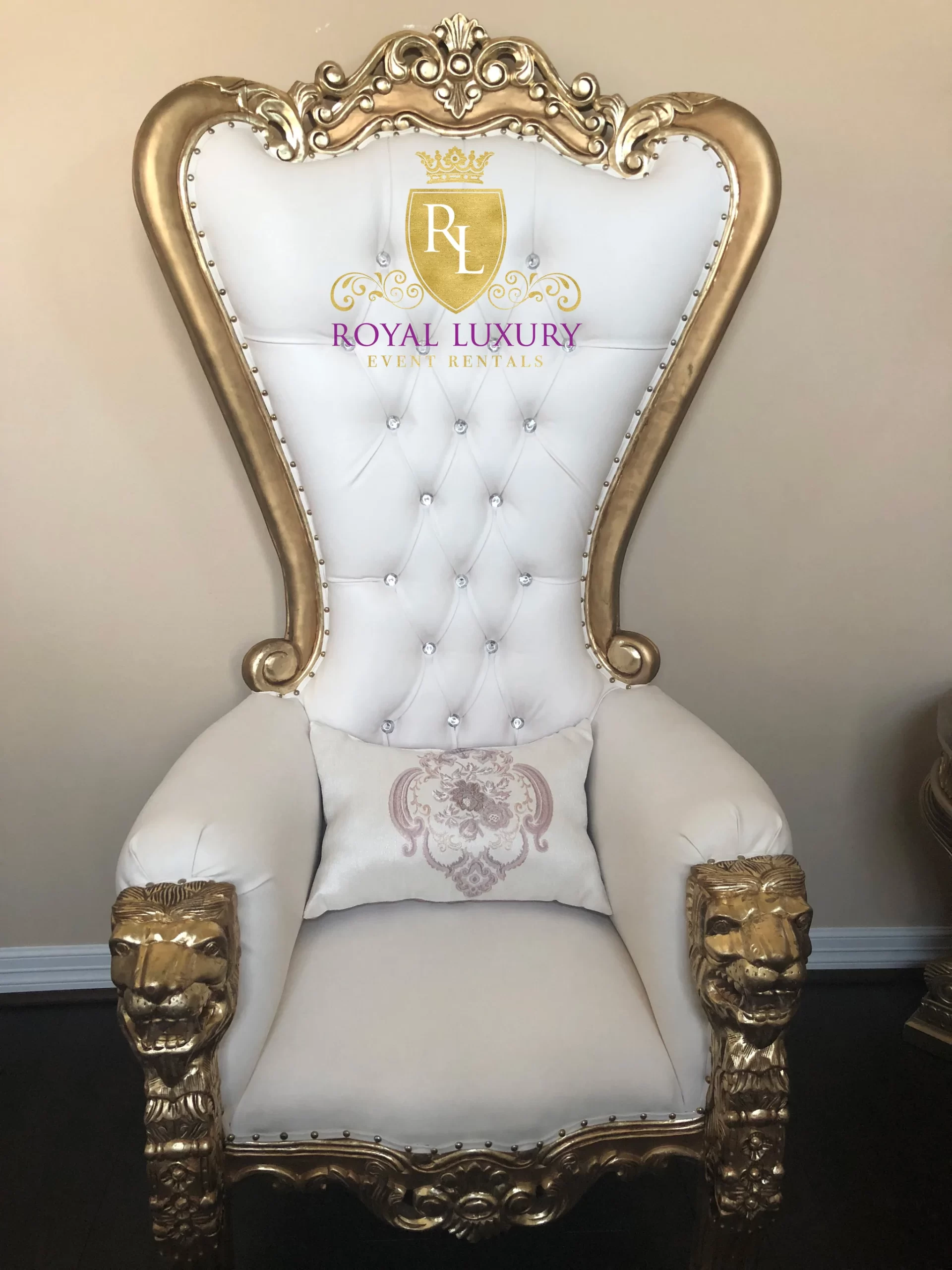 Lion Gold Throne Chair