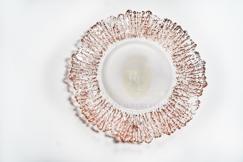 13-Inch Rose Gold Glass Charger
