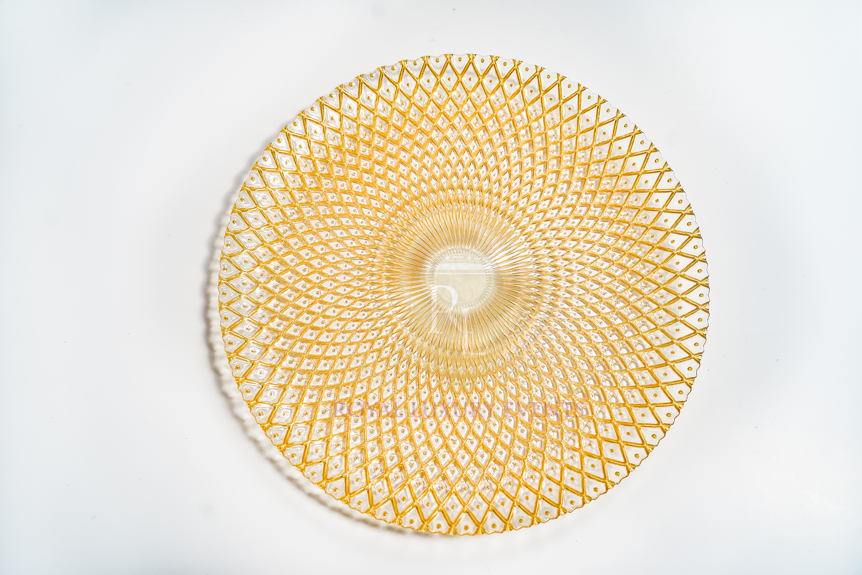 13-Inch Bursting Gold Glass Charger