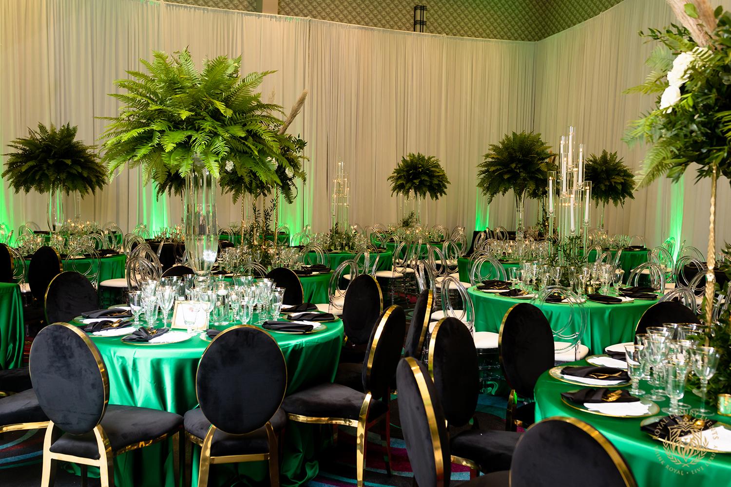 Chinye & Basil: Luxury Emerald Wedding With Pampas Grass