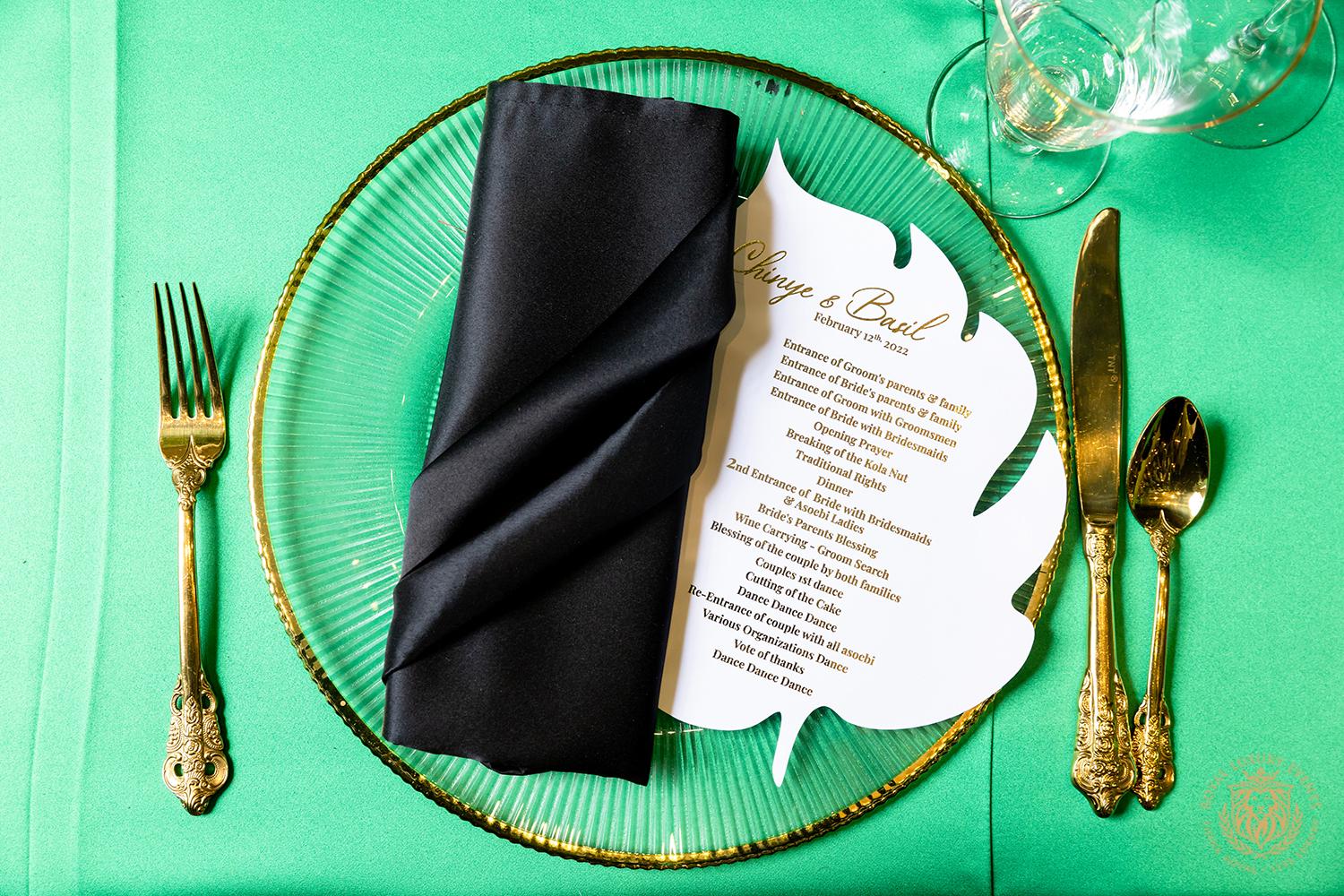 Chinye & Basil: Luxury Emerald Wedding With Pampas Grass