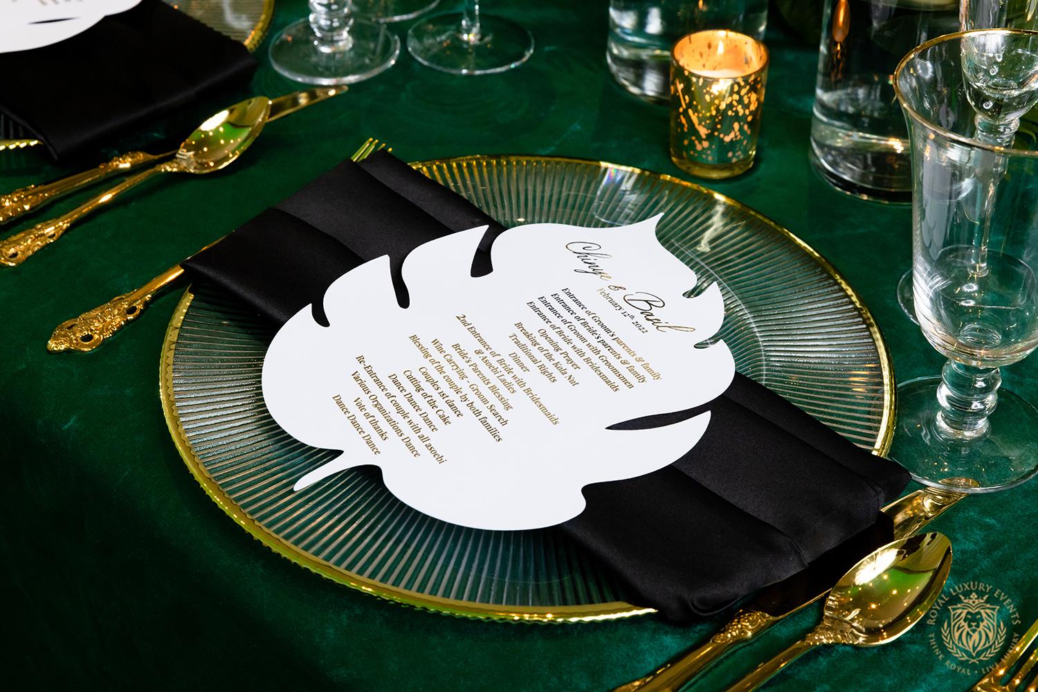 Chinye & Basil: Luxury Emerald Wedding With Pampas Grass