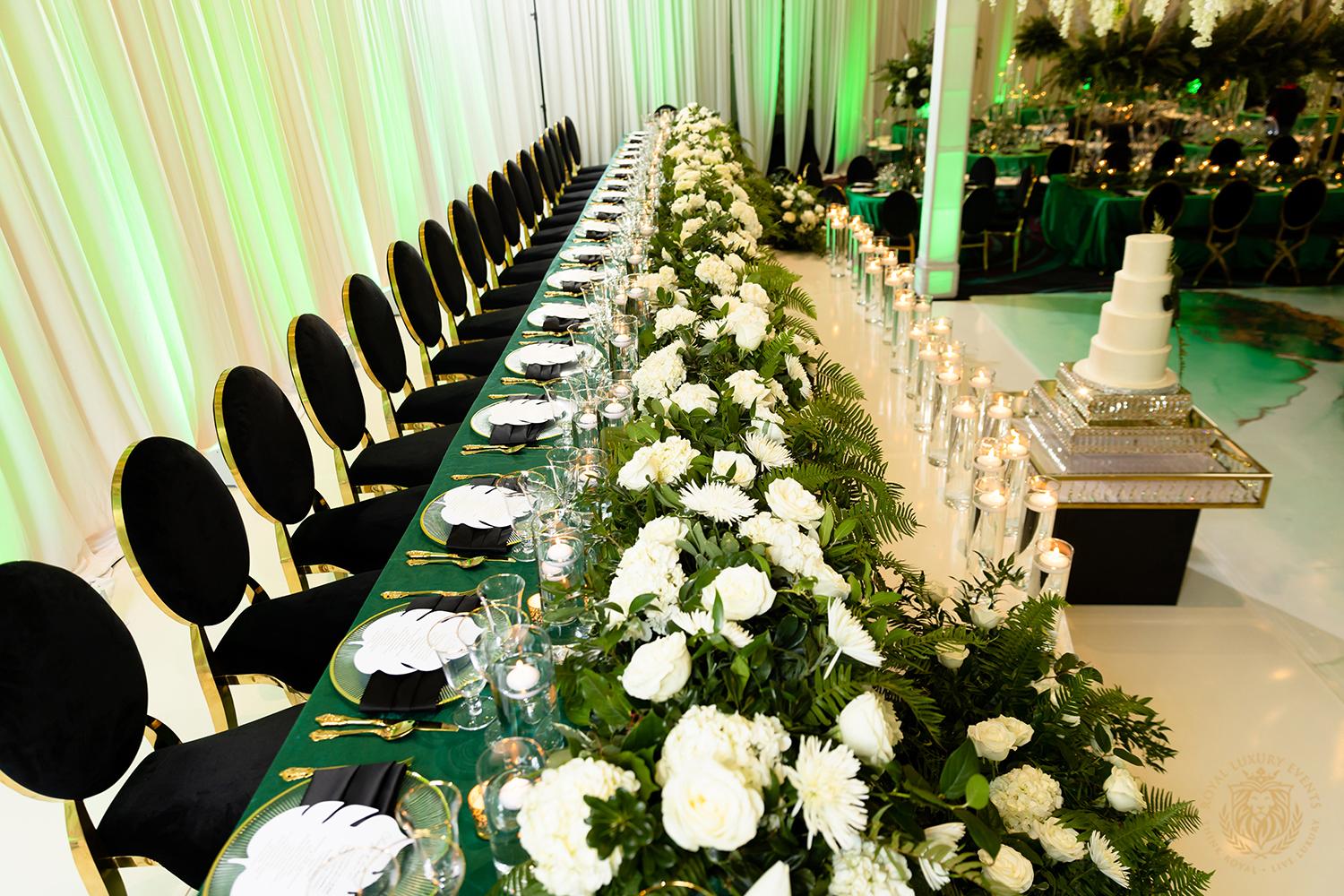 LUXURY EMERALD WEDDING WITH PAMPAS GRASS