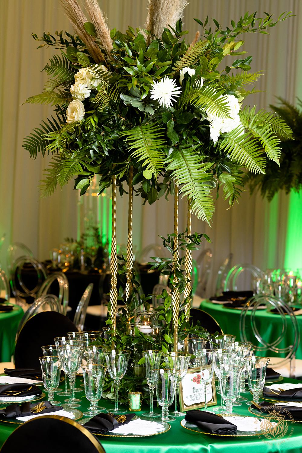 Chinye & Basil: Luxury Emerald Wedding With Pampas Grass