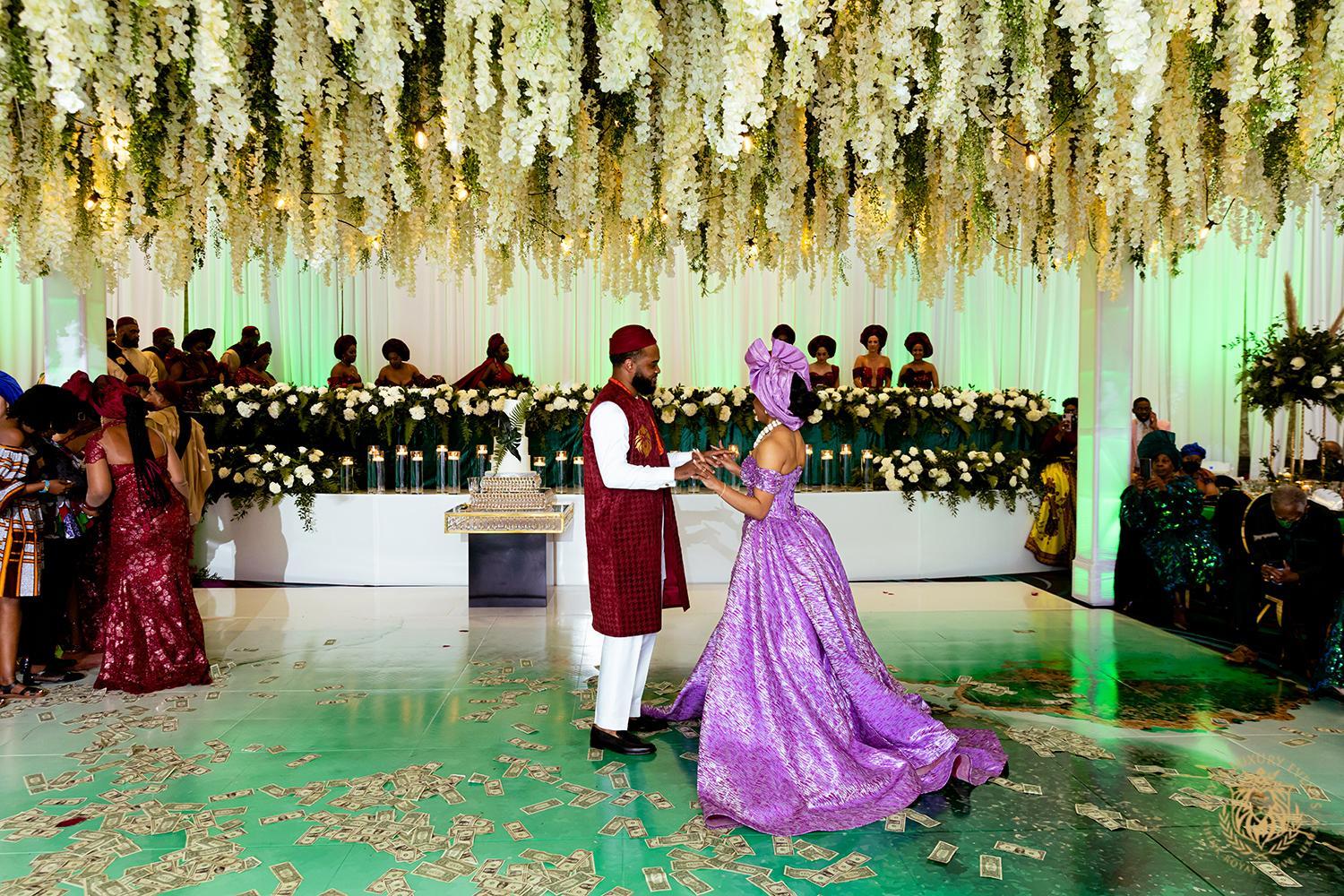 Chinye & Basil: Luxury Emerald Wedding With Pampas Grass