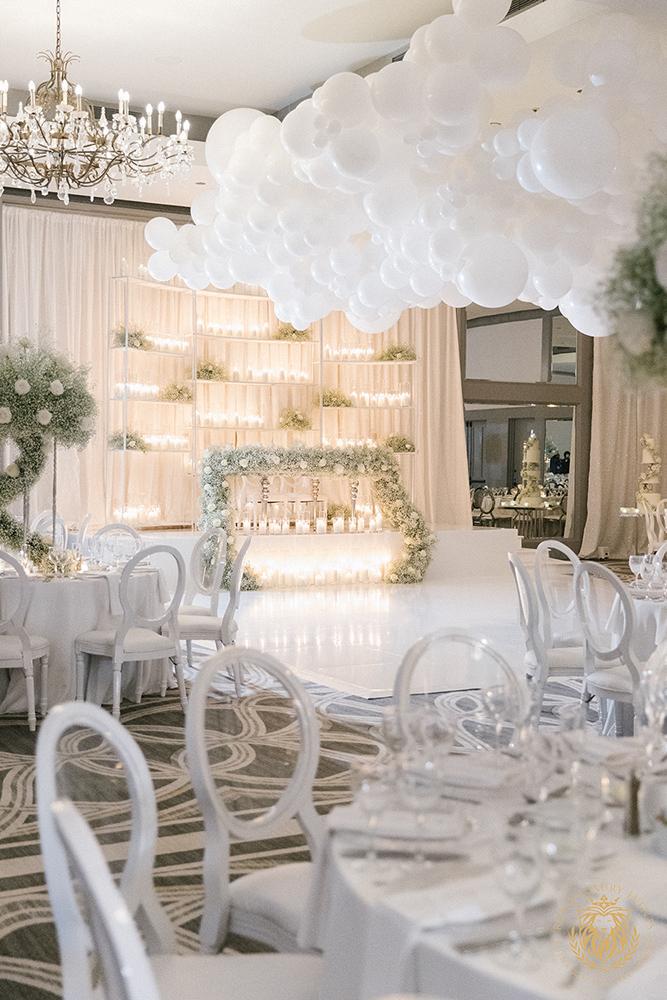 wedding reception decor houston - centerpieces - babys breath