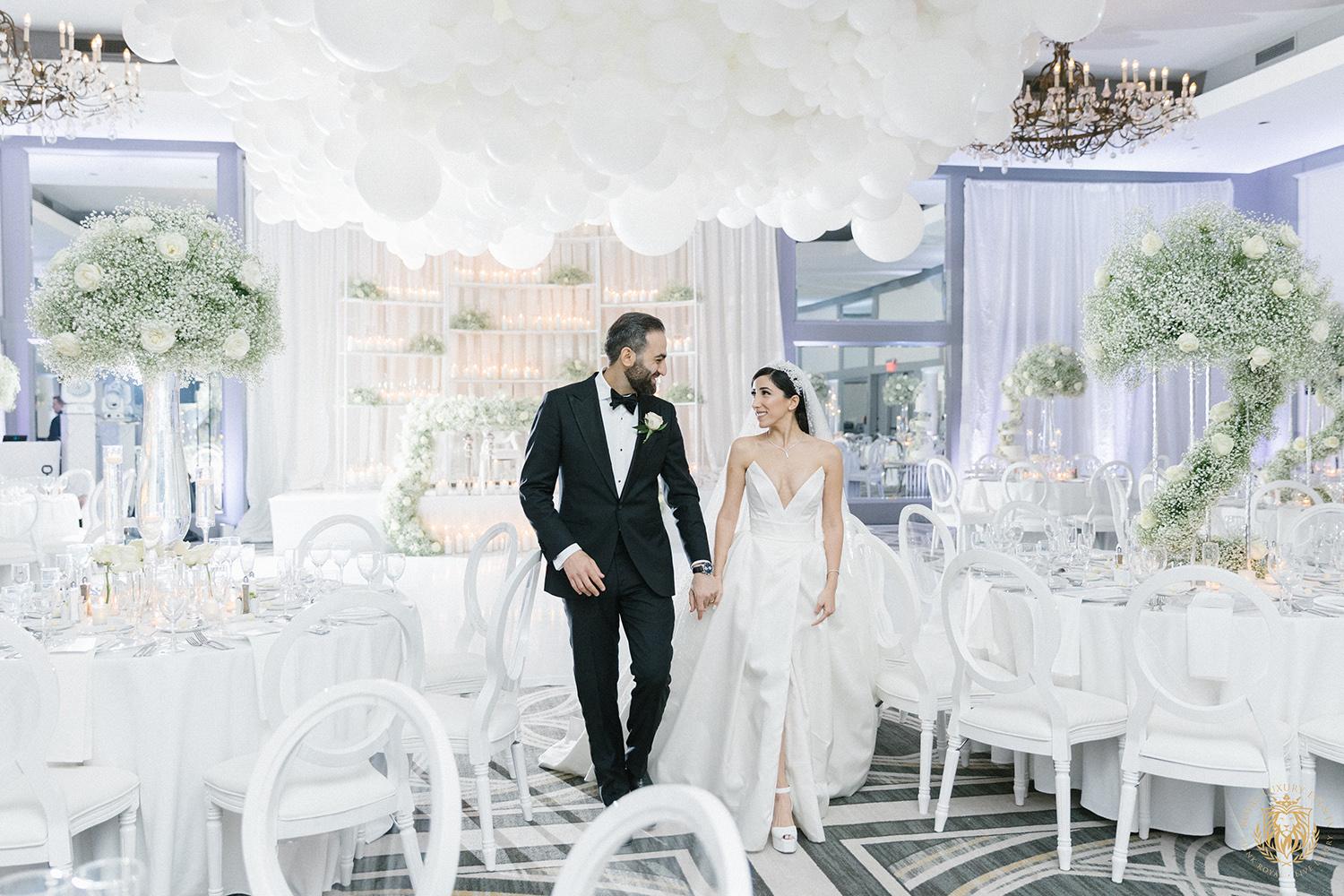 wedding reception decor houston - centerpieces - babys breath