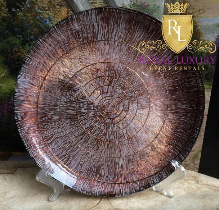 13-Inch Glass Charger with Unique Antique Color