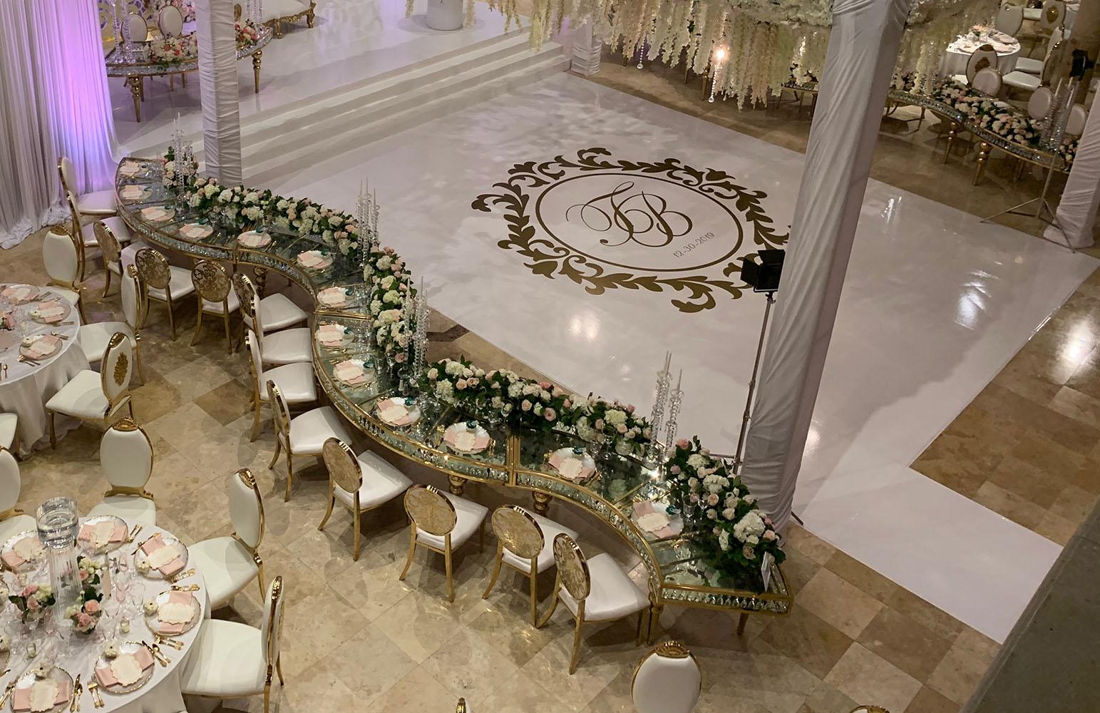 BALQEES & TERRANCE: GOLD & WHITE WEDDING WITH GORGEOUS FLORAL CEILING DECOR AT BELL TOWER ON 34TH