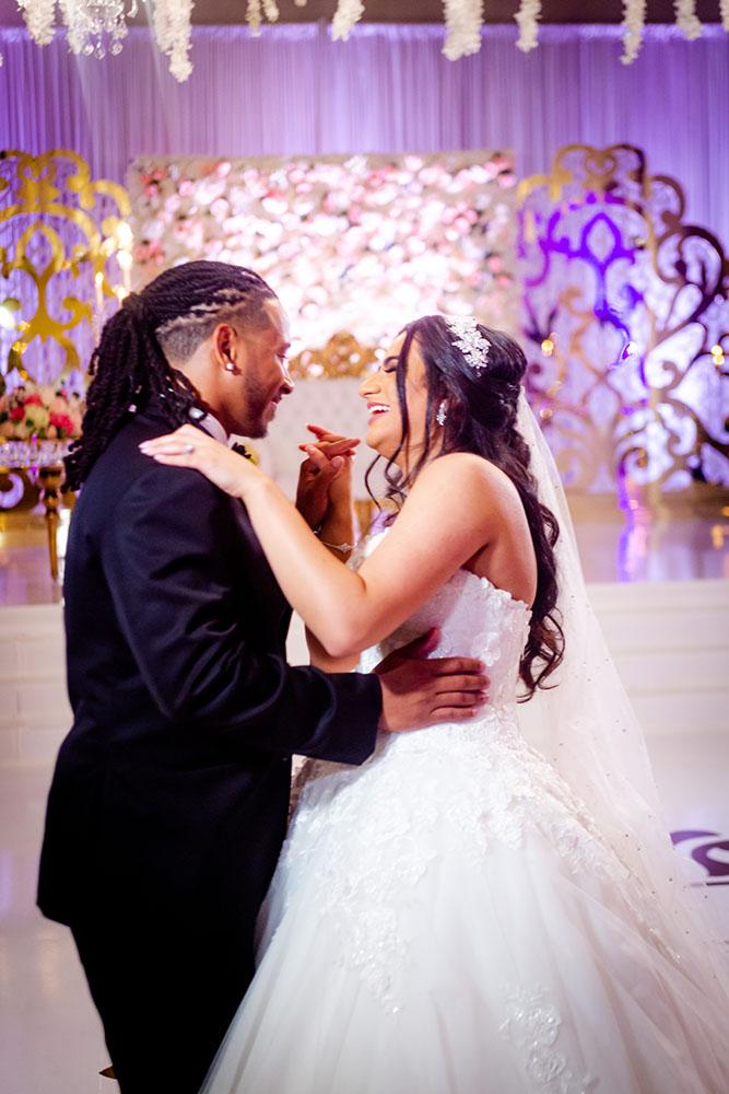 BALQEES & TERRANCE: GOLD & WHITE WEDDING WITH GORGEOUS FLORAL CEILING DECOR AT BELL TOWER ON 34TH