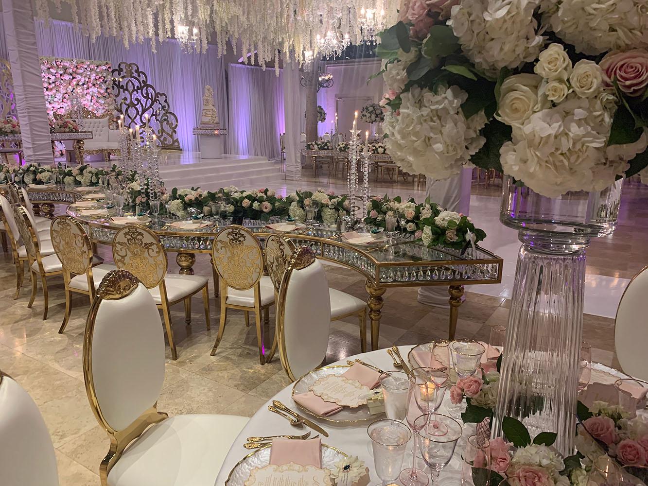 BALQEES & TERRANCE: GOLD & WHITE WEDDING WITH GORGEOUS FLORAL CEILING DECOR AT BELL TOWER ON 34TH