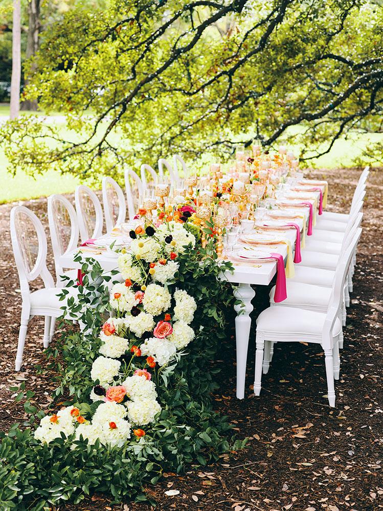 houston event designer, floral table runner - royal luxury