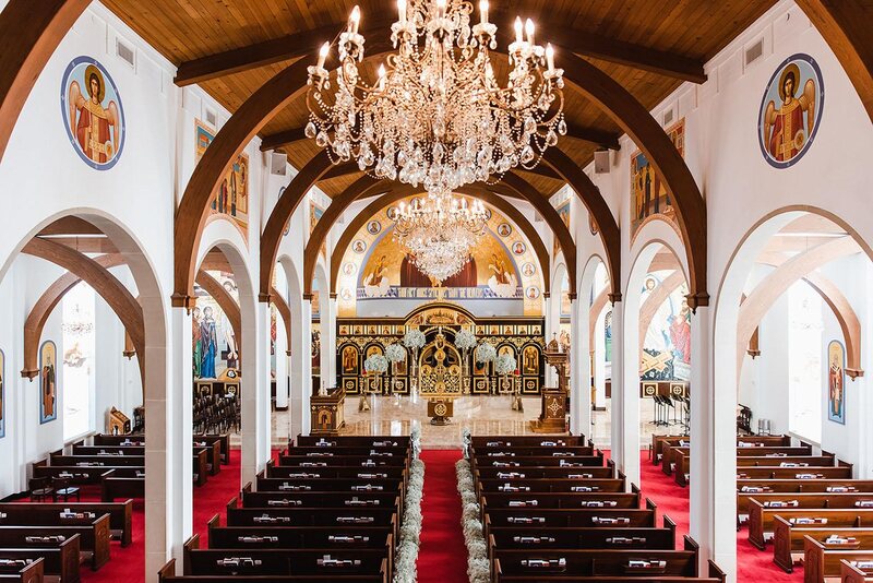 wedding ceremony decor - babys breath - houston church wedding