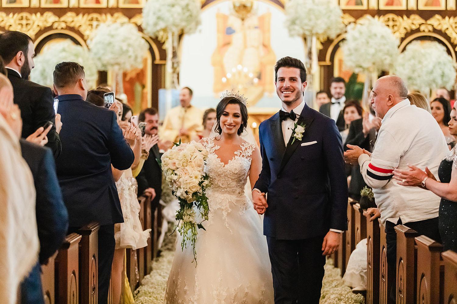 wedding ceremony decor - babys breath - houston church wedding