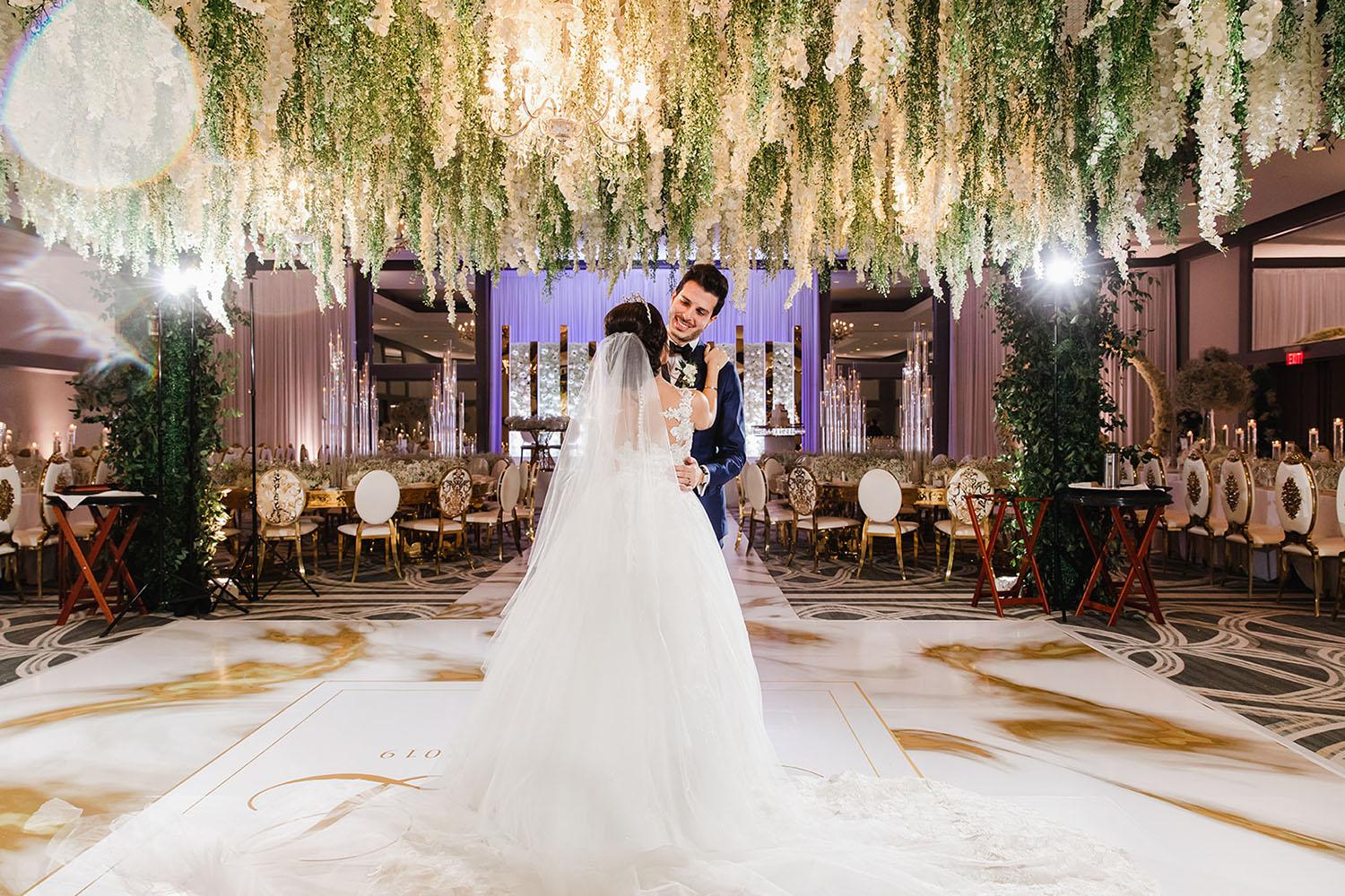 Wisteria, Baby's Breath, reception decor, omni houston, wedding decor, florist in houston