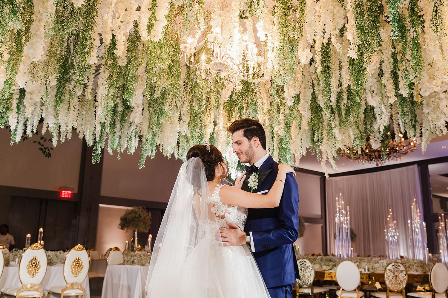 Wisteria, Baby's Breath, reception decor, omni houston, wedding decor, florist in houston