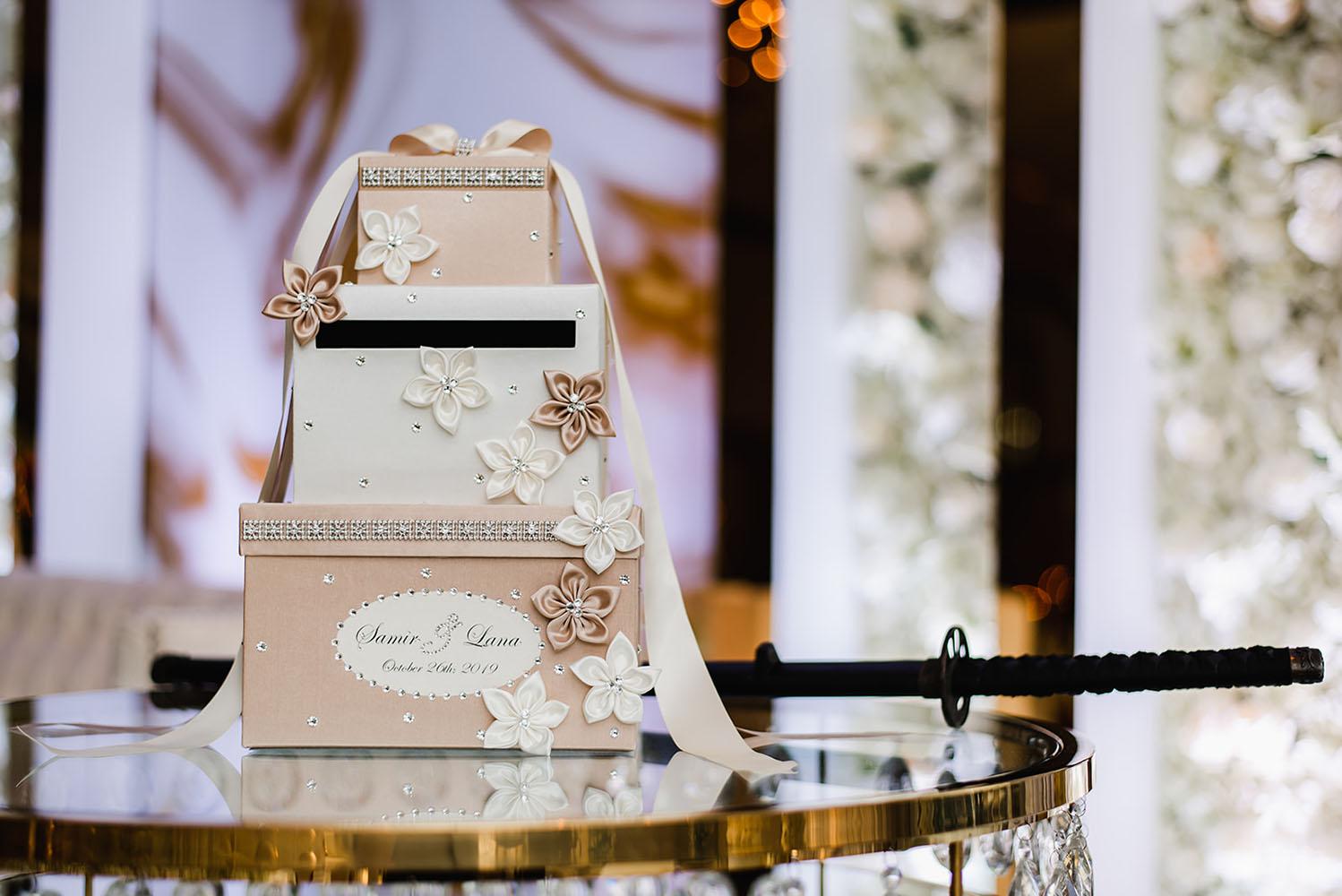Wisteria, Baby's Breath, reception decor, omni houston, wedding decor, florist in houston, gold round table, mirror seating chart, wedding cake