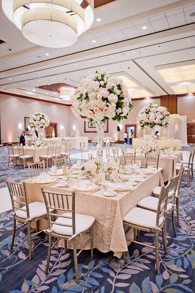 wedding reception decor - westin memorial - royal luxury - wedding rentals