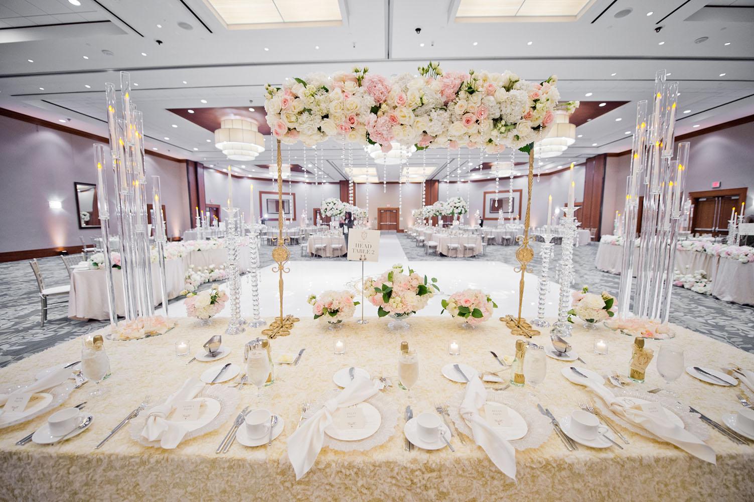 wedding reception decor - westin memorial - royal luxury - wedding rentals