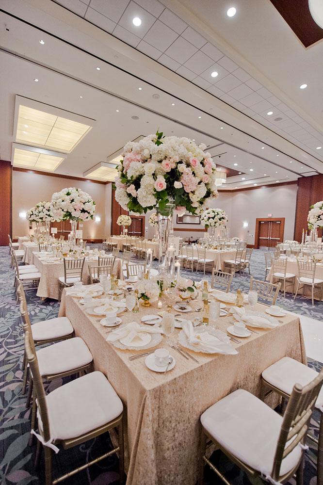 wedding reception decor - westin memorial - royal luxury - wedding rentals