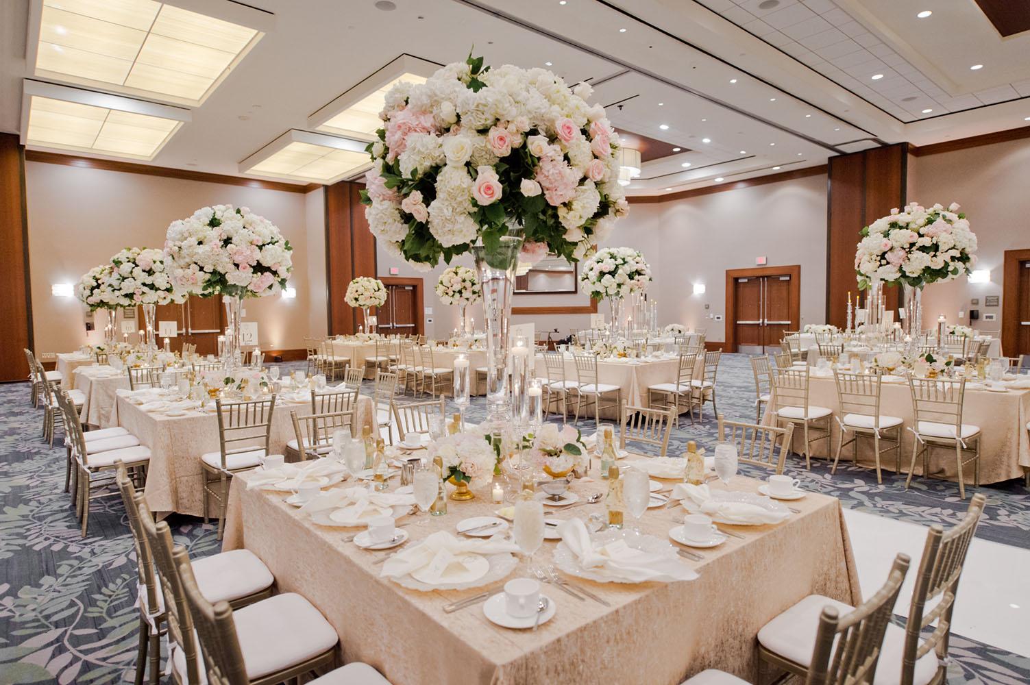 wedding reception decor - westin memorial - royal luxury - wedding rentals