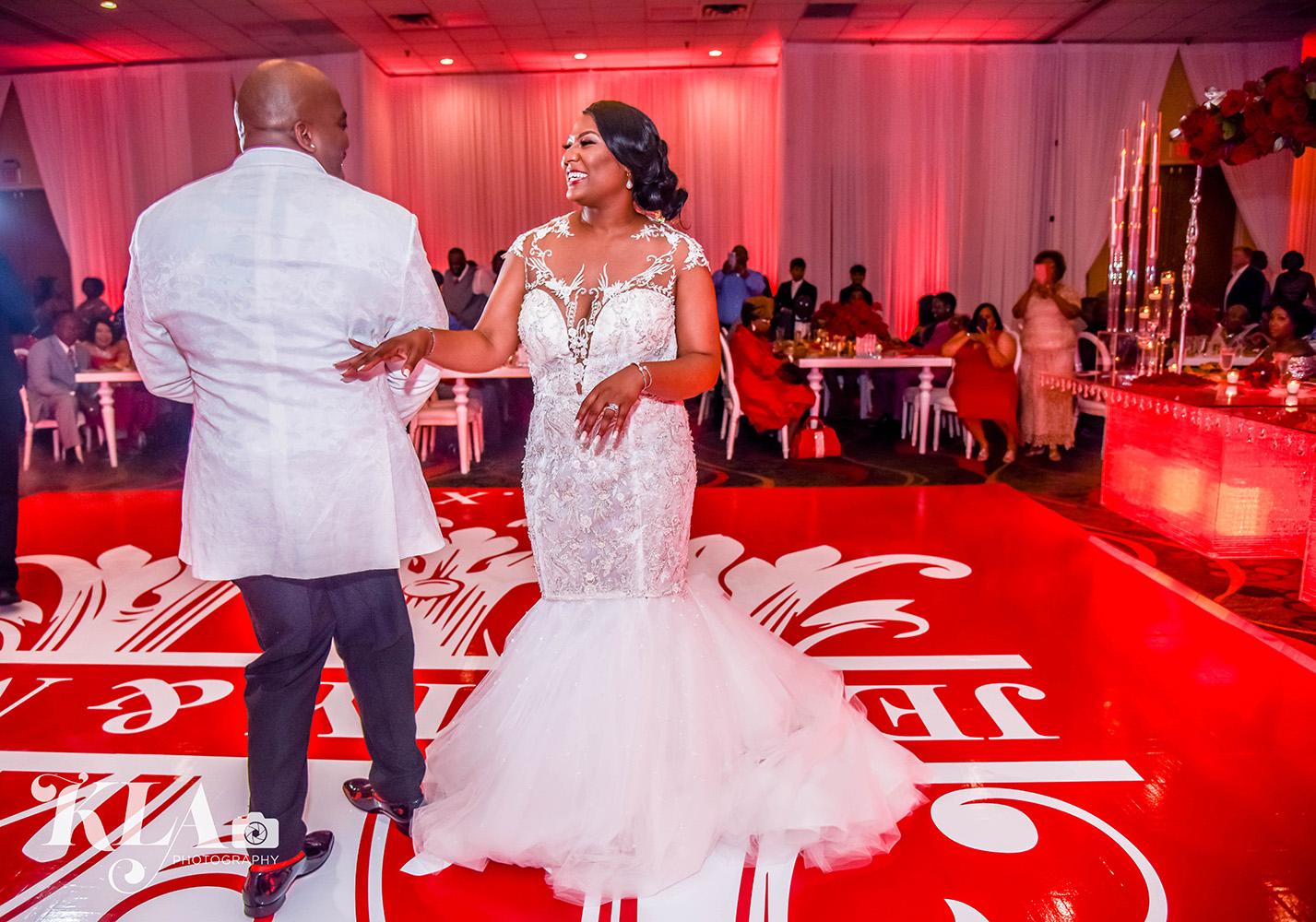 red wedding - luxury - crystal table - white chairs - ghost chairs - rentals in houston - royal luxury