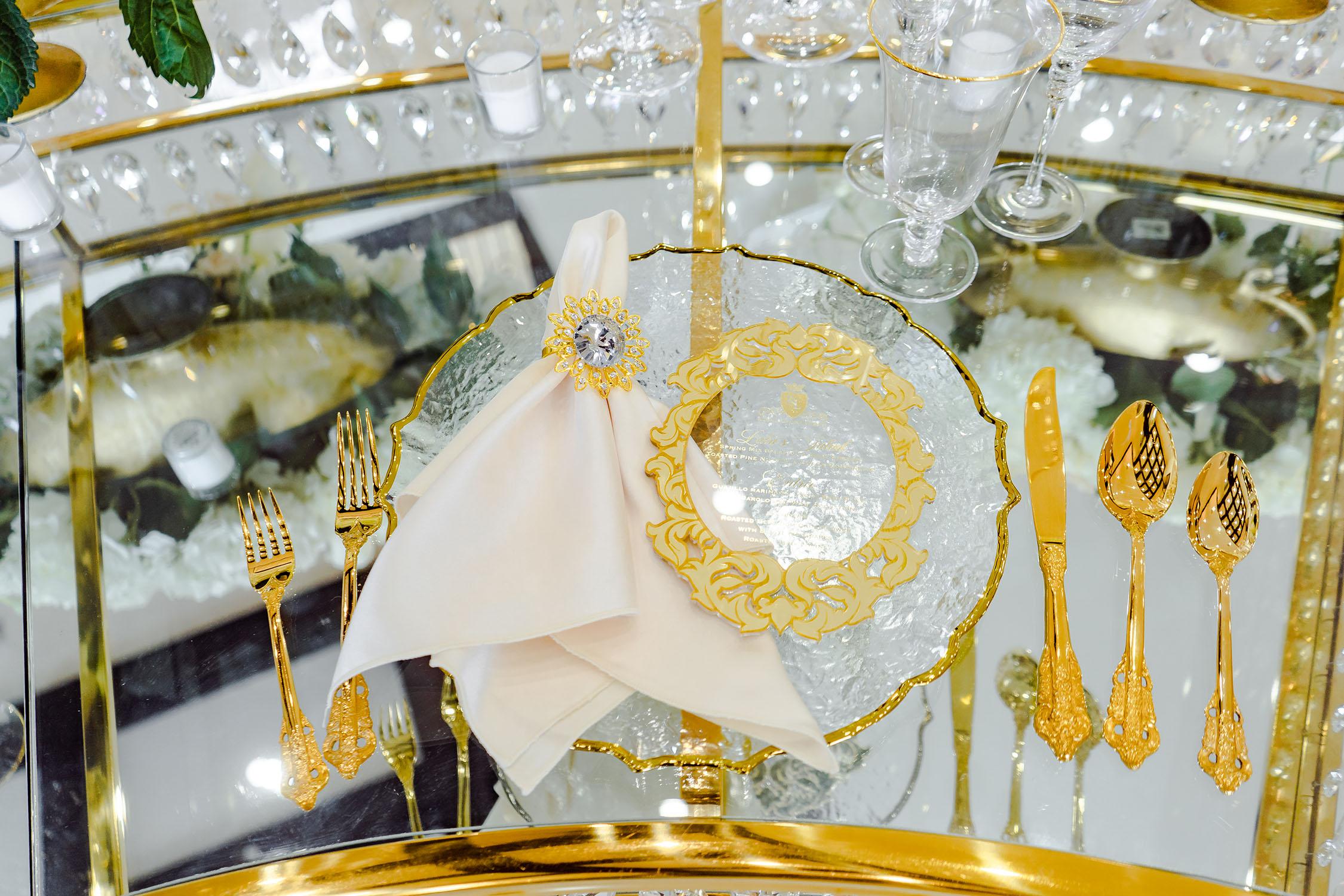 elegant and luxurious decor for Palm Royal Villa’s Grand Opening Open House in Katy, Texas. We showcased a variety of wedding decor ideas including our luxury chairs, crystal tables, elegant charger plates, tableware