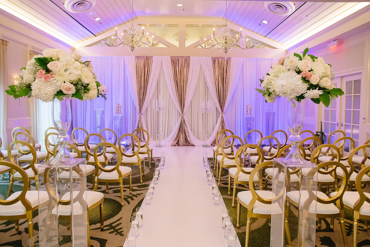 gold wedding decor - houston - brennans - rentals - florist