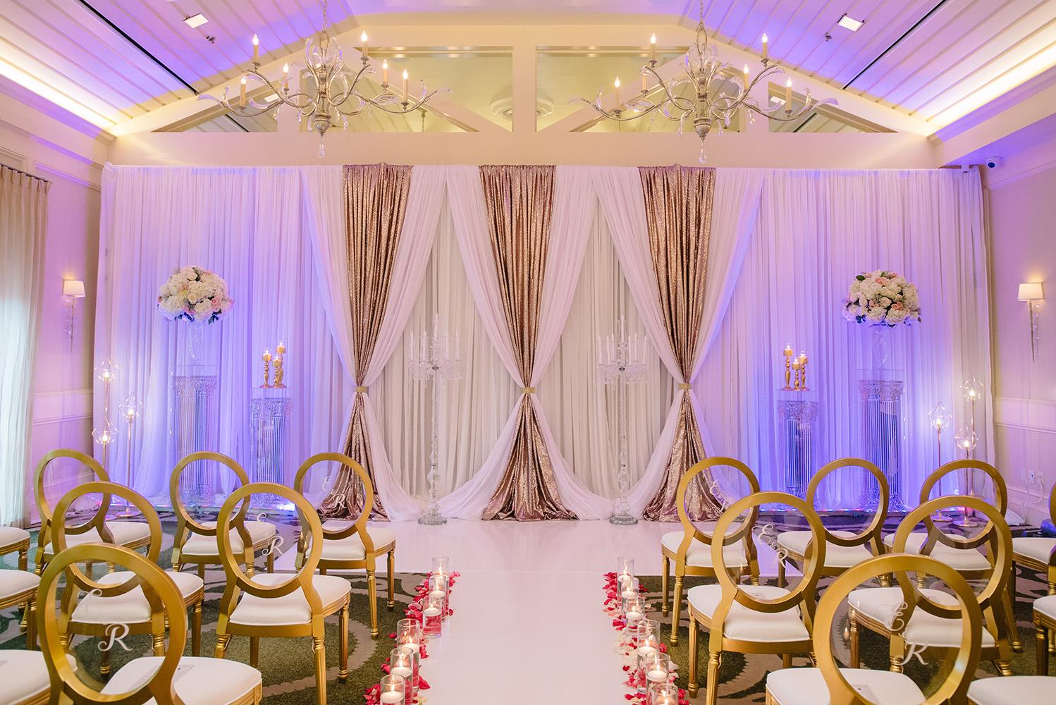 gold wedding decor - houston - brennans - rentals - florist